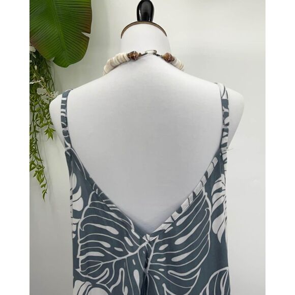 Kau wela Summer Mini Romper Beach Boho Romper Gypsy Overall Wide Leg Monstera - Picture 7 of 16